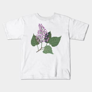 New Hampshire State Flower Purple Lilac Kids T-Shirt